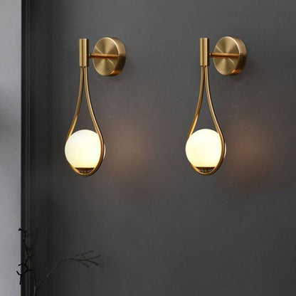 Wall Lamp - Metal & Glass - Gold - 42 x 20 cm