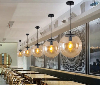 Ceiling Lamp - Metal & Glass - Black - 75 x 14 cm