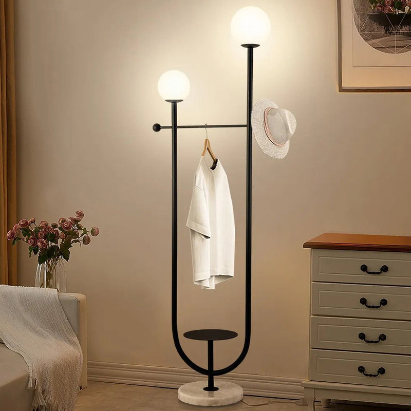 Floor Lamp - Metal - Black - 195x52 cm