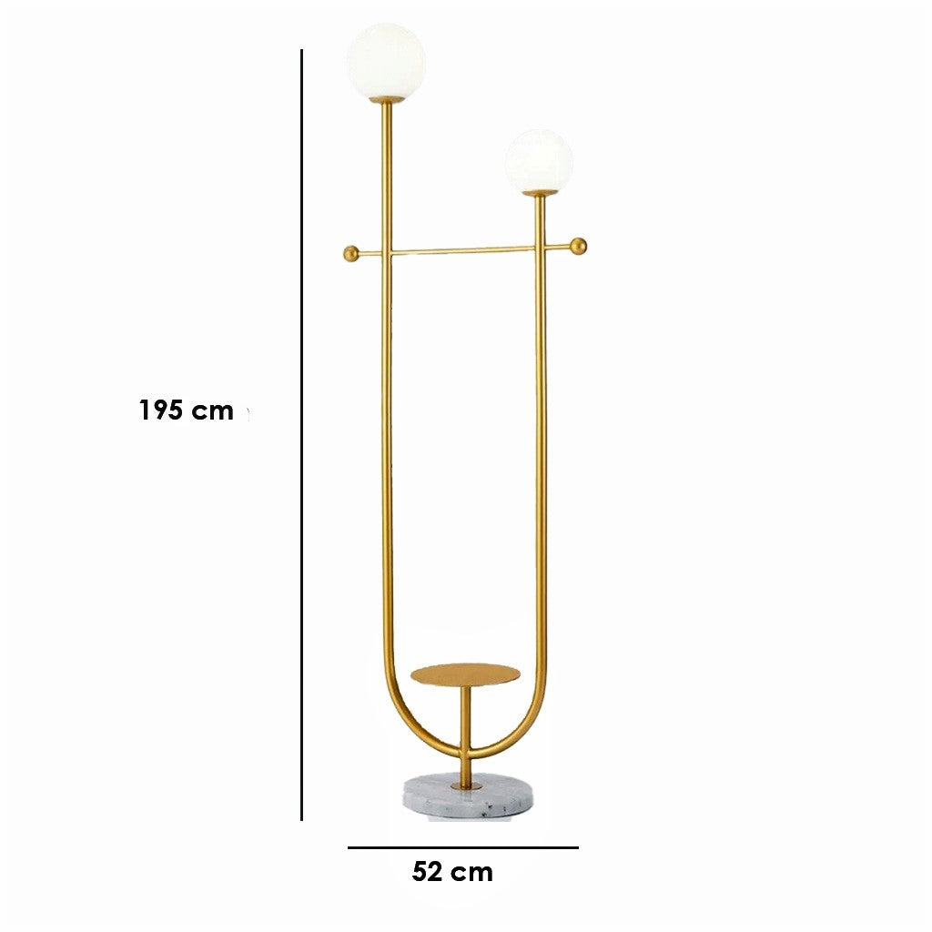 Floor Lamp - Metal - Gold - 195x52 cm