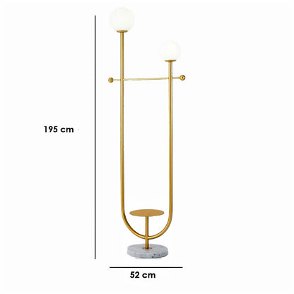 Floor Lamp - Metal - Gold - 195x52 cm