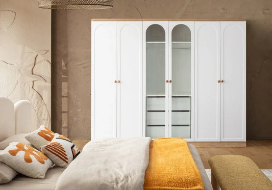 Wardrobe - MDF Wood - White - 270x60x230 cm