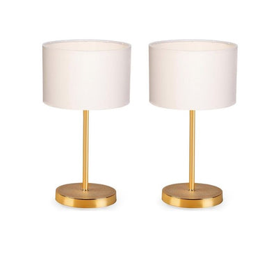 Desk Lamp - Metal - Gold & White - 45 x 20 cm