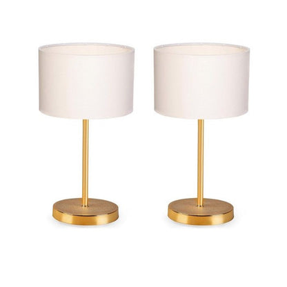 Desk Lamp - Metal - Gold & White - 45 x 20 cm