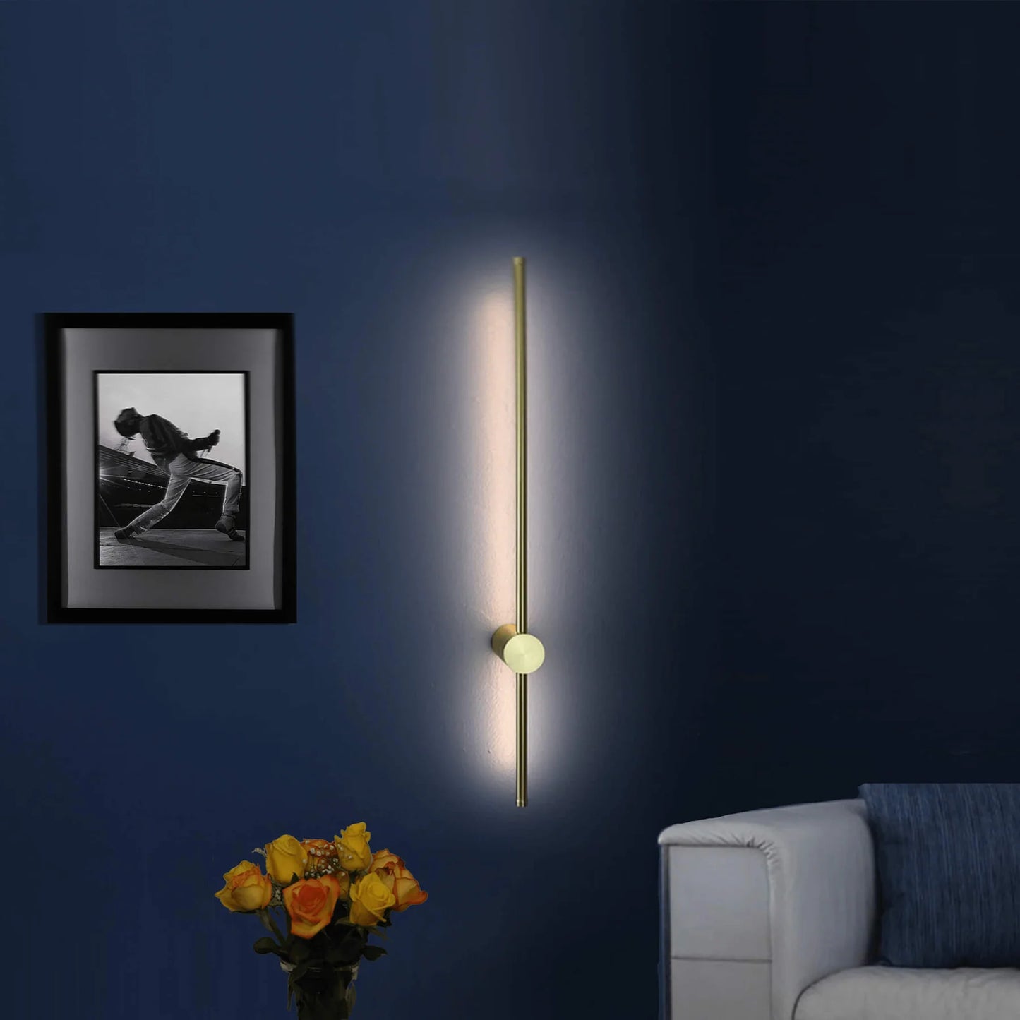 مصباح جداري - معدن - ذهبي - 60 × 13 سم