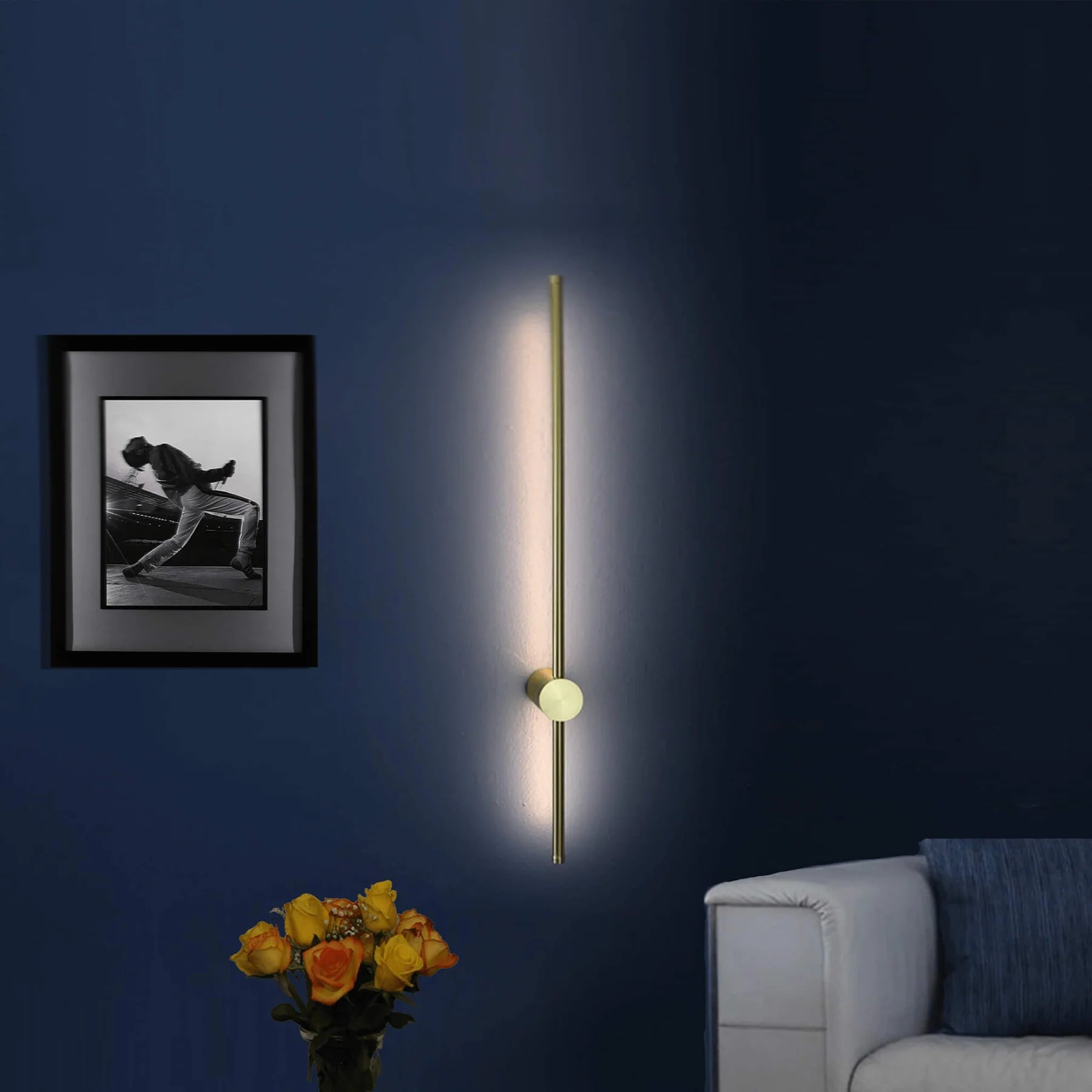 مصباح جداري - معدن - ذهبي - 60 × 13 سم