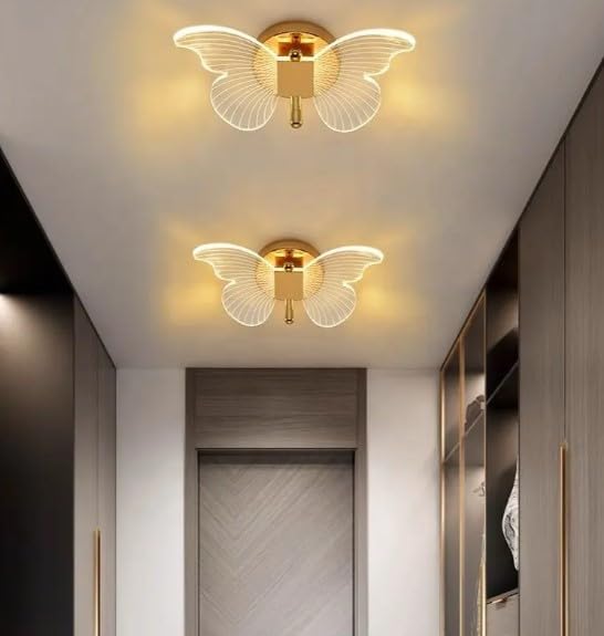 Ceiling Lamp - Metal & Glass - Gold - 35 x 30 cm