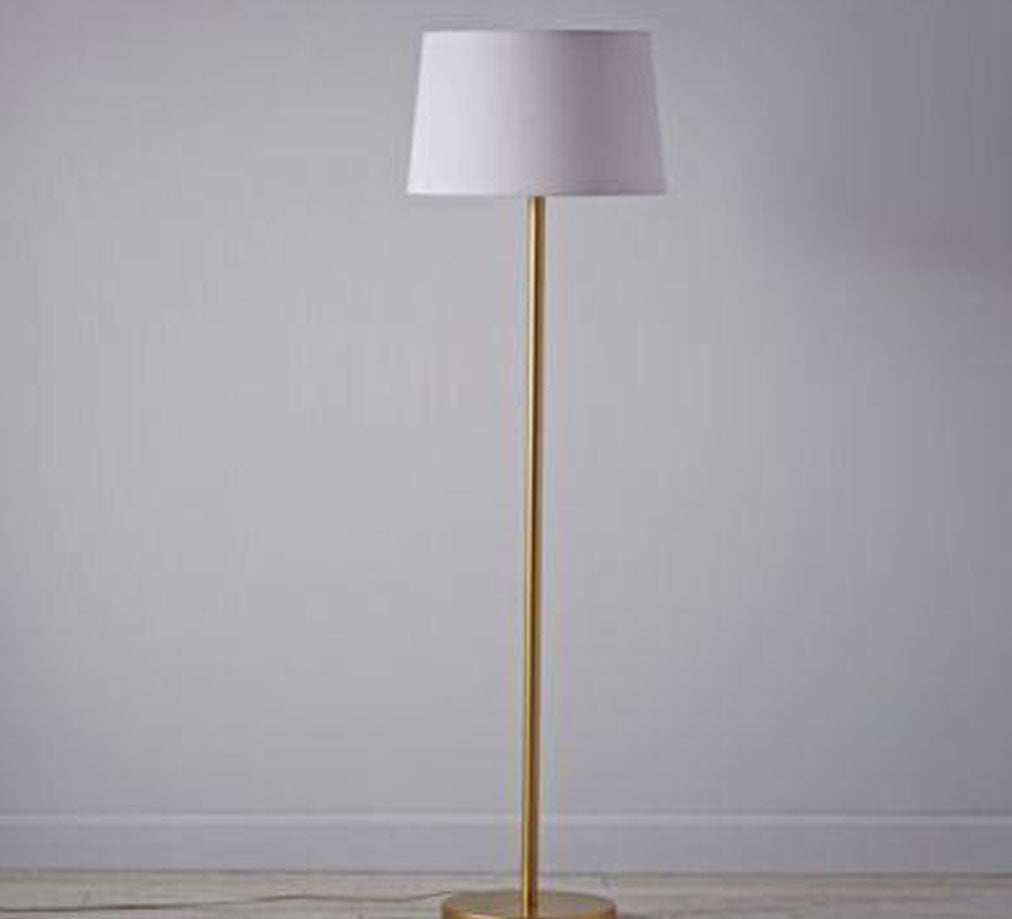 Floor Lamp - Metal - Gold & White - 165x40