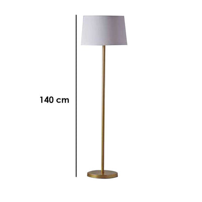 Floor Lamp - Metal - Gold & White - 165x40