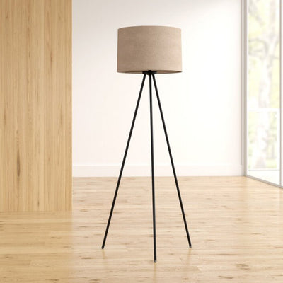 مصباح أرضي - معدني - أسود وبيج - 165 × 50 سم