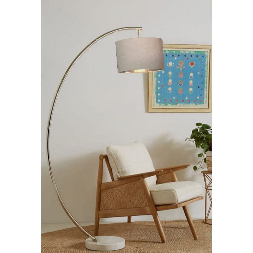 مصباح أرضي - معدني - ذهبي وبيج - 180 × 40 سم