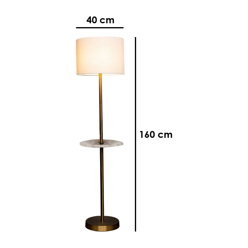 مصباح أرضي - معدن - ذهبي - 160×40 سم