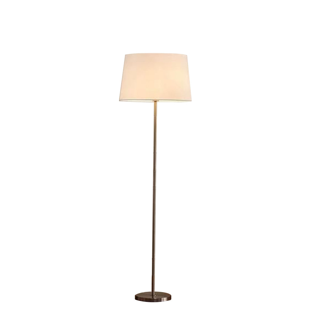 مصباح أرضي - معدني - فضي وأبيض - 155 × 35 سم