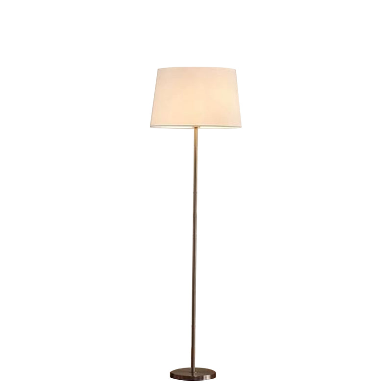 Floor Lamp - Metal - Silver & White - 155x35 cm