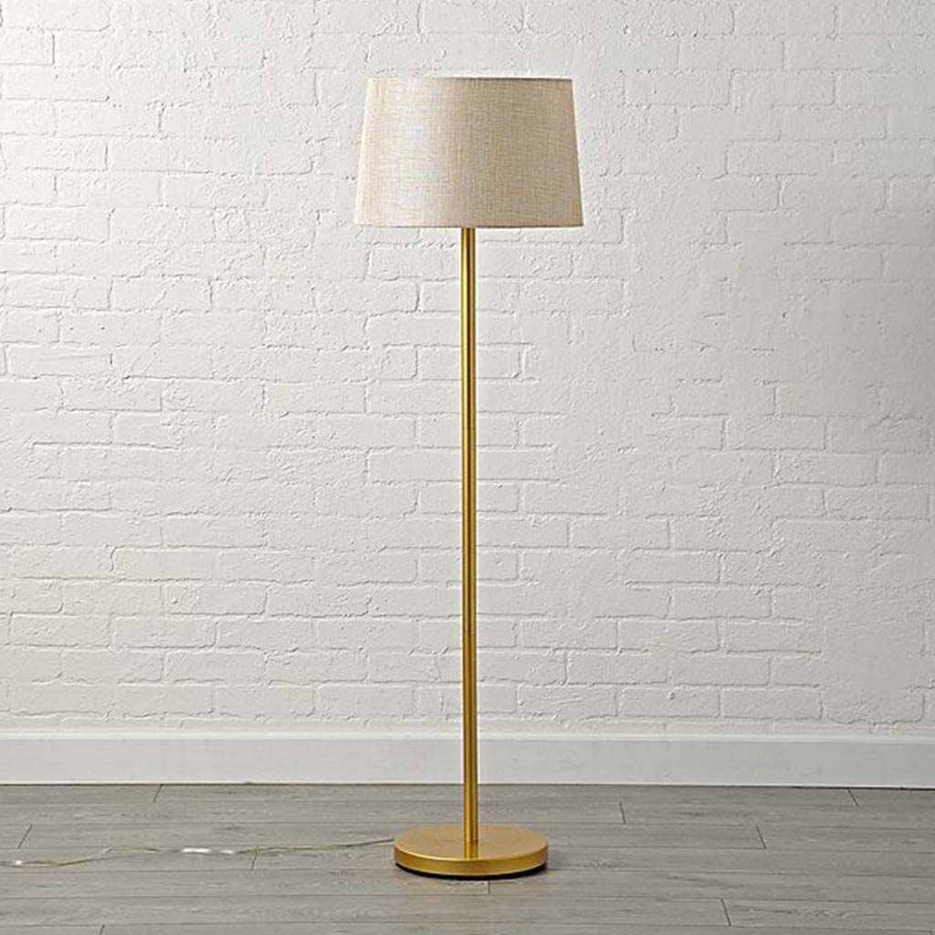 Floor Lamp - Metal - Gold & Beige - 165x40 cm