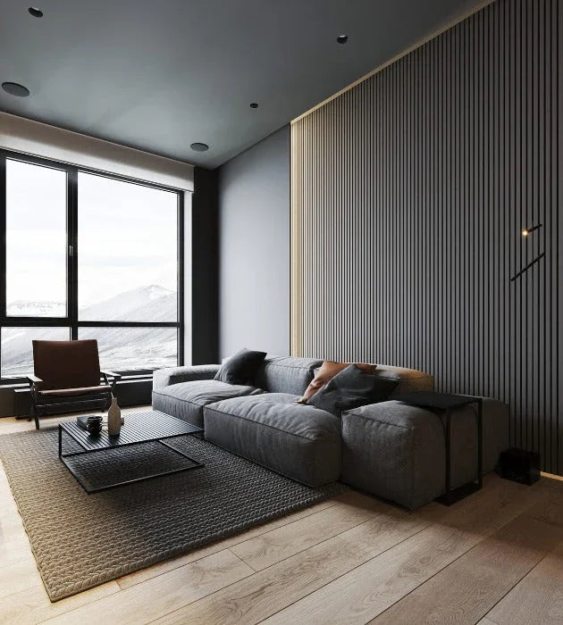 Sofa - Beech Wood - Linen Fabric - Grey - 280x100 cm - Cataloug
