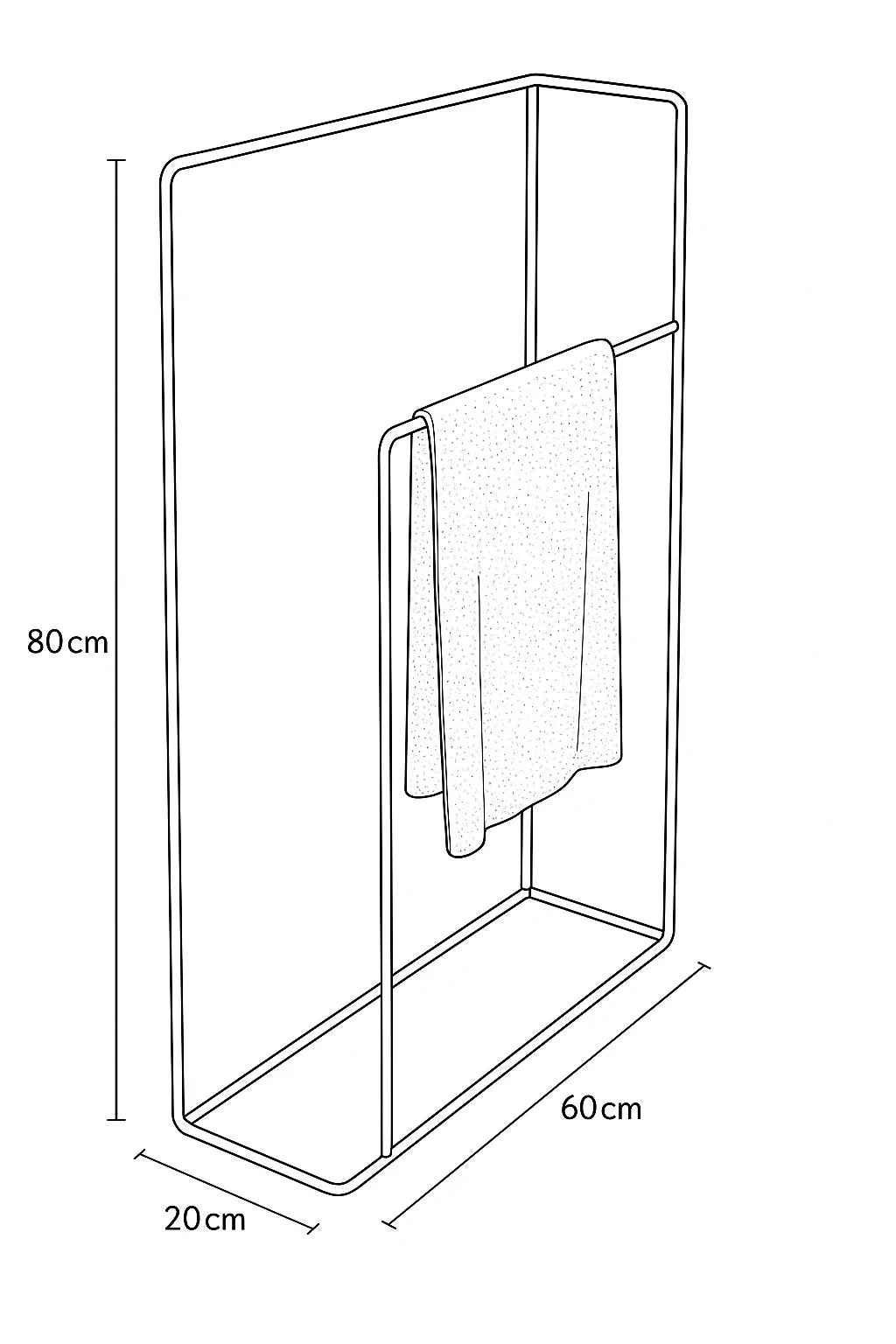 Towel Holder - Steel - Black - 80x60x20 cm - Cataloug