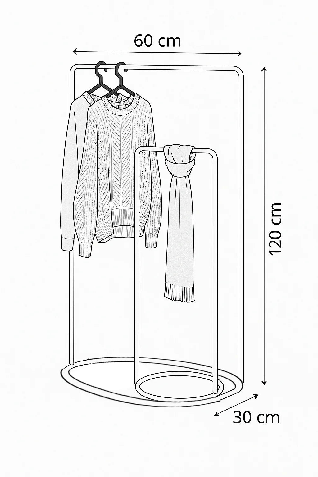 Towel Holder - Steel - Black - 120x60x30 cm - Cataloug