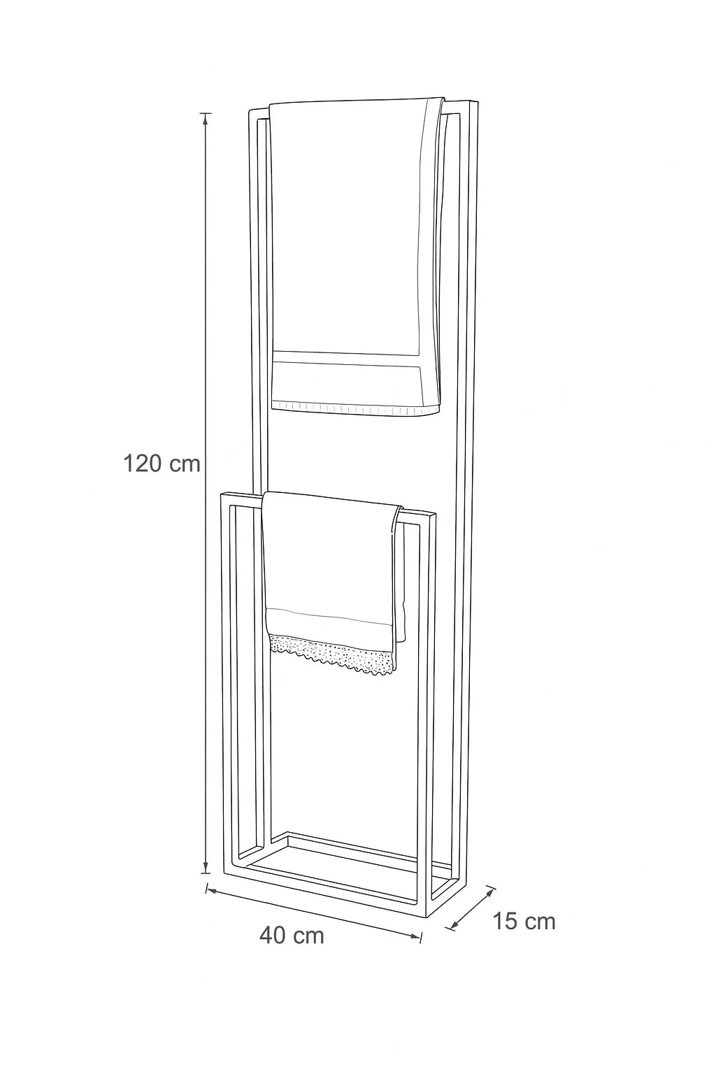 Towel Holder - Steel - Gold - 120x15x40 cm - Cataloug