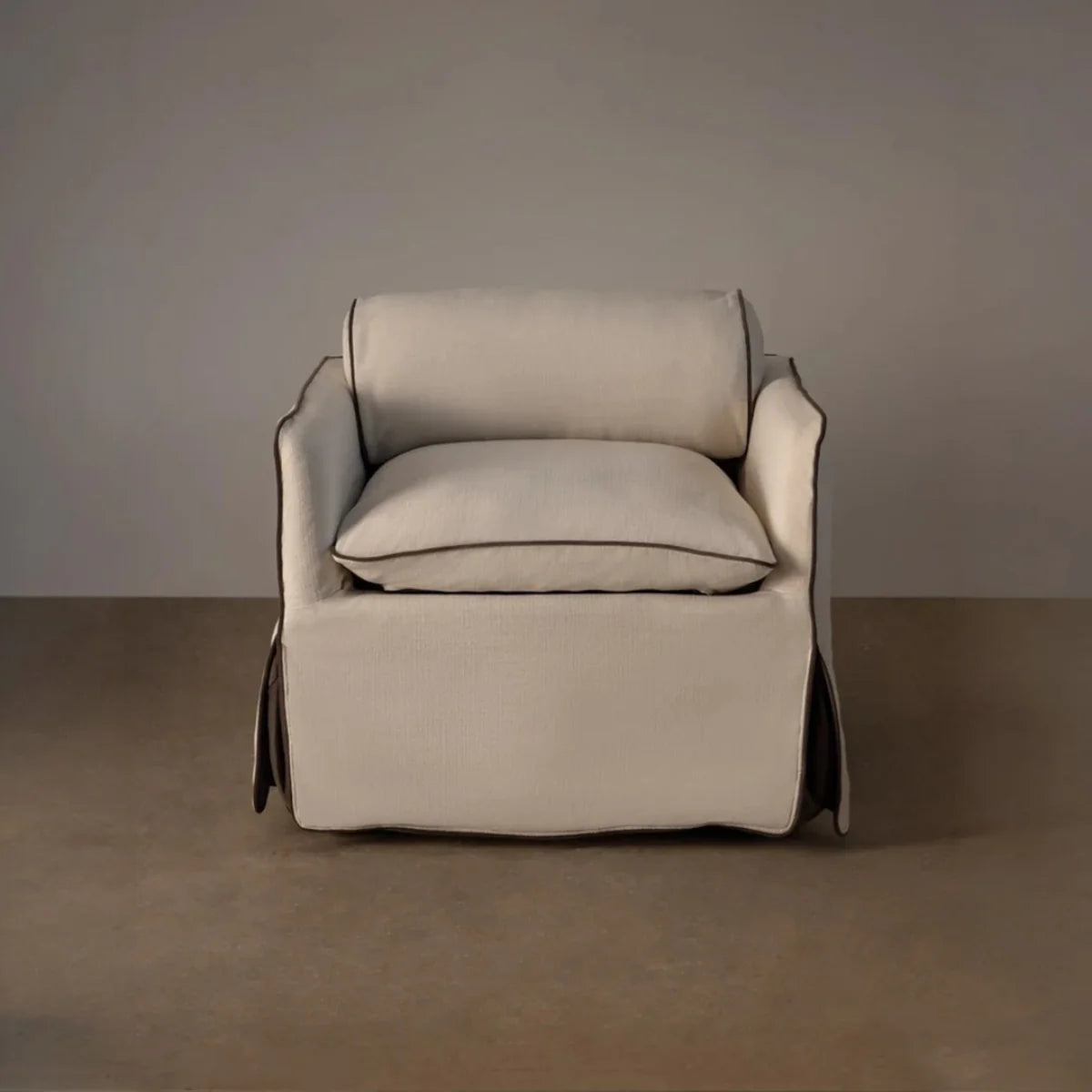 كرسي - خشب طبيعي - كتان - متعدد الالوان - 84 × 84 × 75 سم.