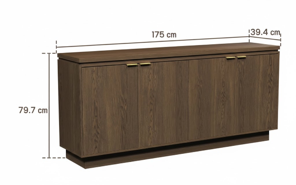 بوفيه - خشب ام دي اف - بني - 175×40×80 سم