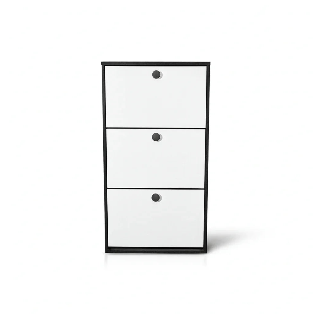 Shoe Rack - MDF Wood - Black & White - 60x30x113 cm - Cataloug
