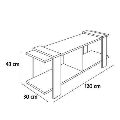 وحدة تلفزيون - خشب MDF - متعدد الألوان - 120×30×43