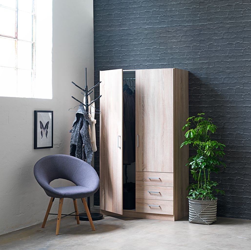 Wardrobe - MDF Wood - Beige - 120 x 220 cm