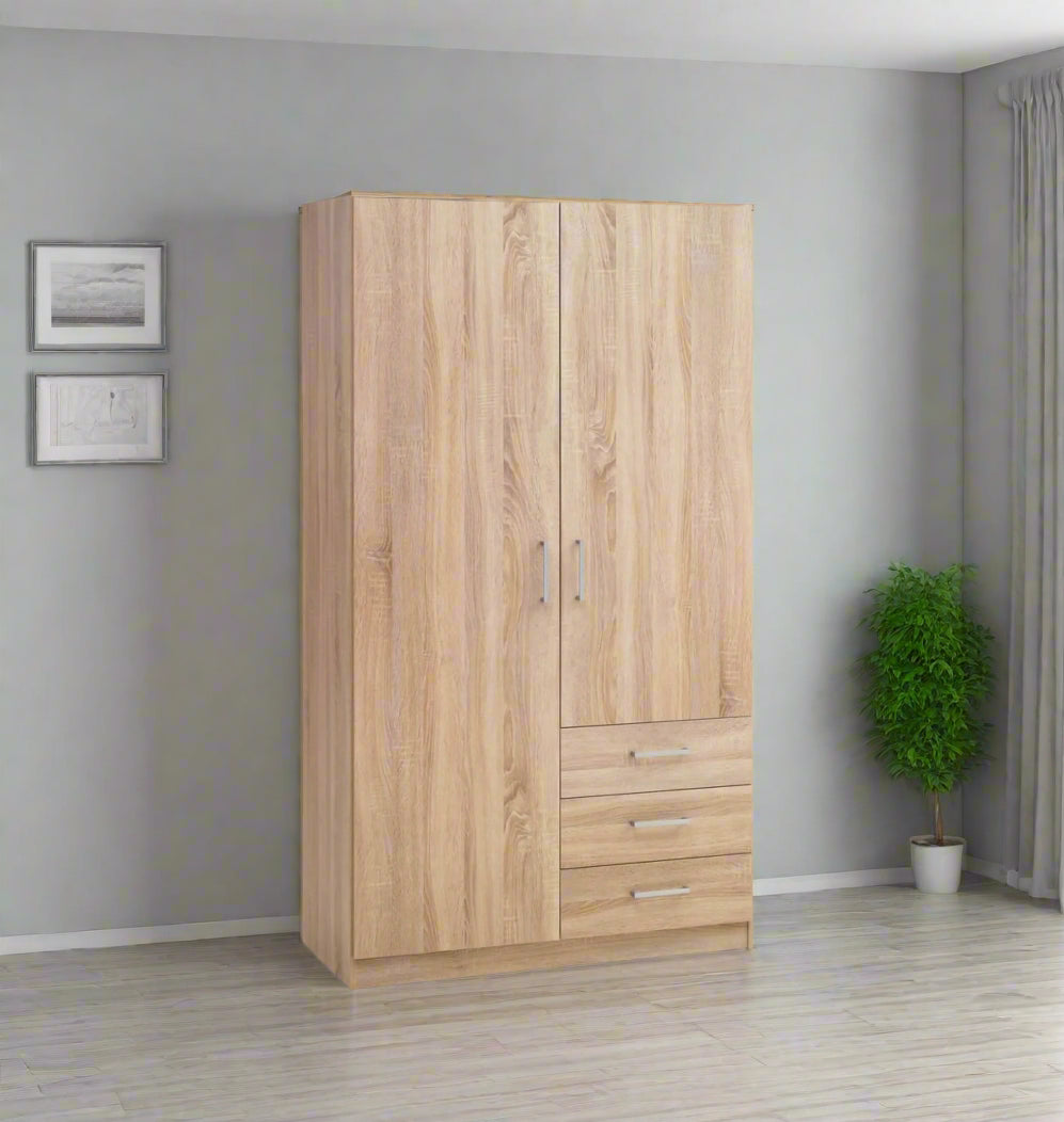 دولاب  - خشب ام دي اف -  بيج - 100x50x220 سم