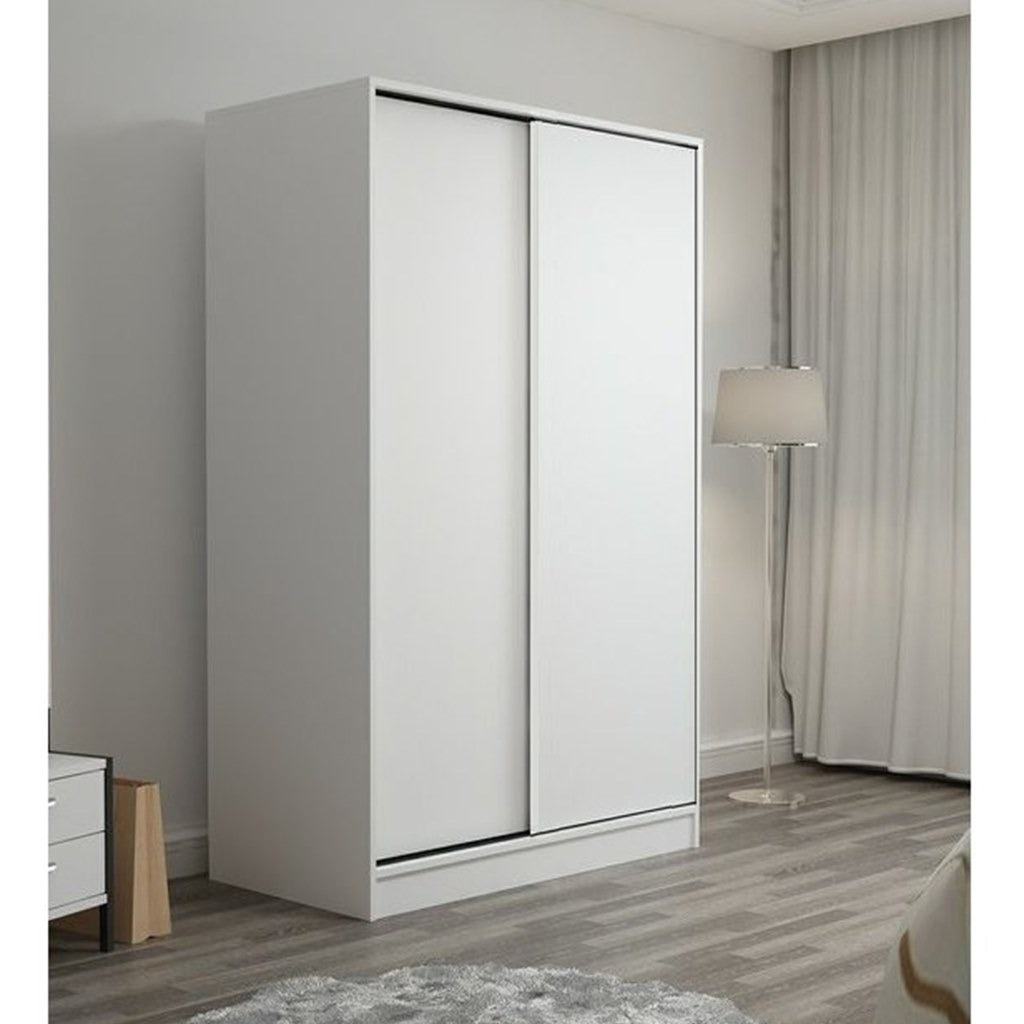 Wardrobe - MDF Wood - White - 120x220 cm