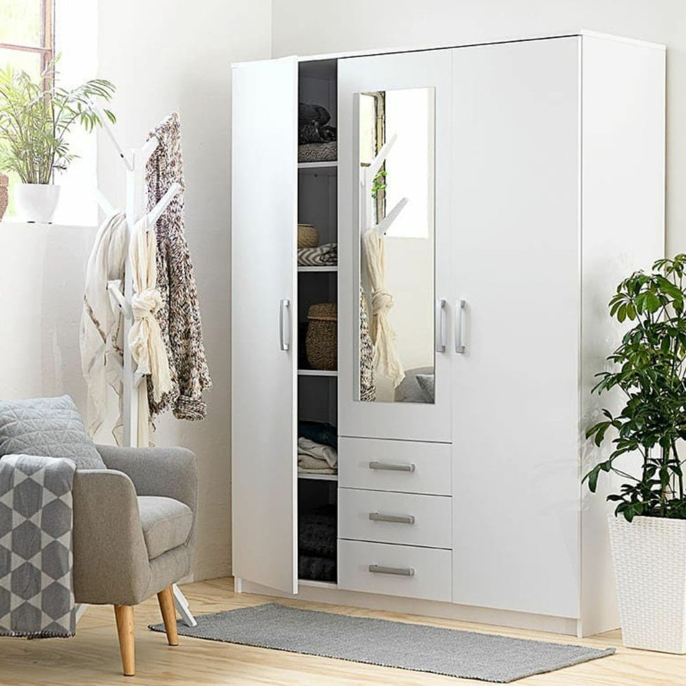 دولاب - خشب ام دي اف  - أبيض - 160 × 200 سم