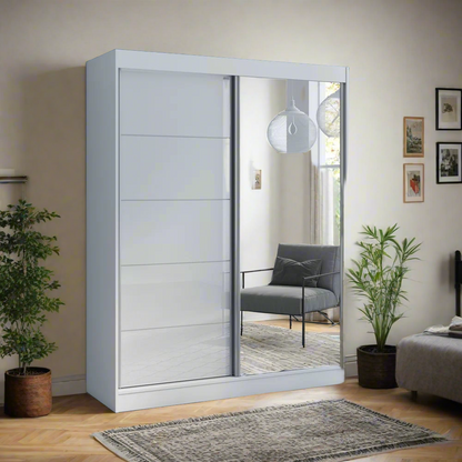 Wardrobe - MDF Wood - White - 160 x 220 cm