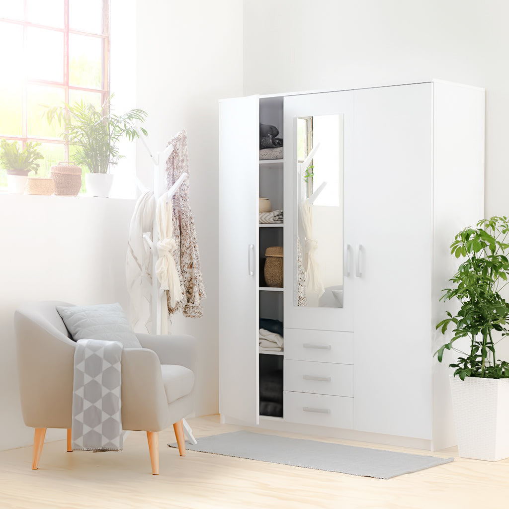 Wardrobe - MDF Wood - White - 160X200 cm