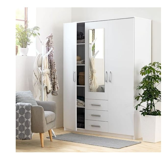Wardrobe - MDF Wood - White - 160X200 cm