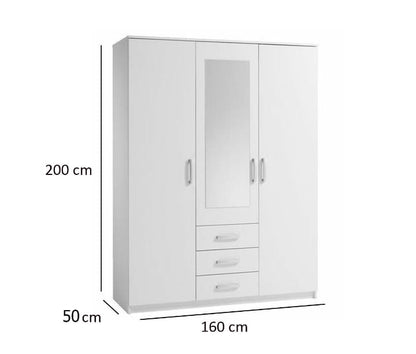 Wardrobe - MDF Wood - White - 160X200 cm