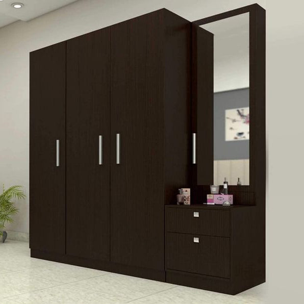 Wardrobe - MDF Wood - Dark Brown -  170x200 cm