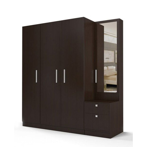 Wardrobe - MDF Wood - Dark Brown -  170x200 cm