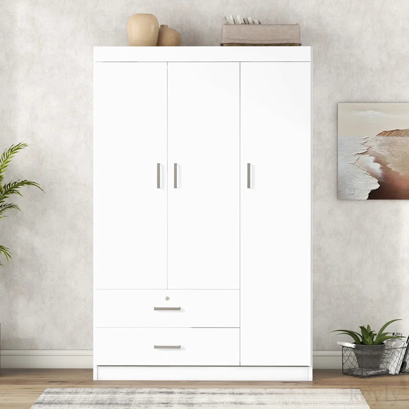 Wardrobe - MDF Wood - White - 170x100cm