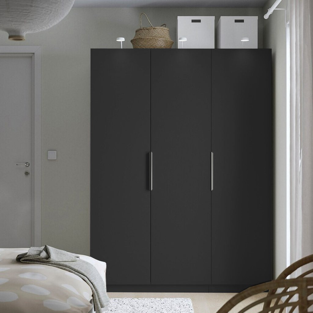 Wardrobe - MDF Wood - Black - 180x150 cm