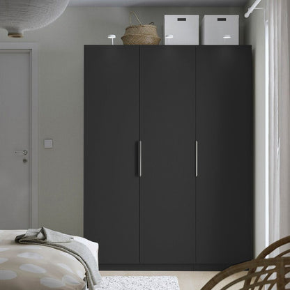 Wardrobe - MDF Wood - Black - 180x150 cm