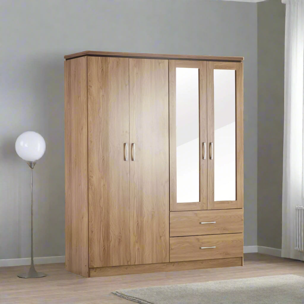 Wardrobe - MDF Wood -  Brown - 180X220 cm