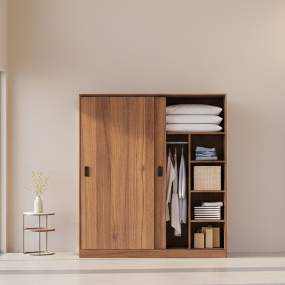 دولاب  - خشب ام دي اف  - بني - 200 × 200 سم