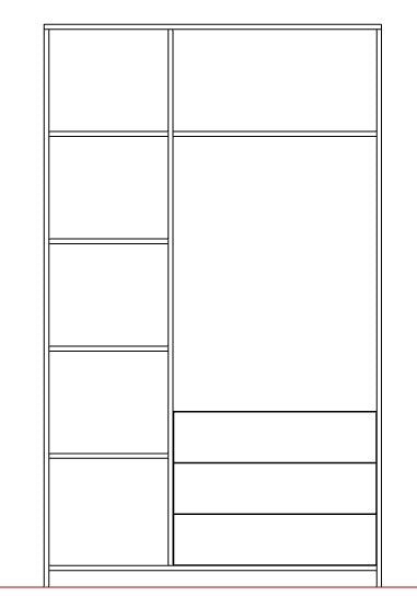 دولاب - خشب ام دي اف - رمادي ورمادي غامق - 200x120 سم