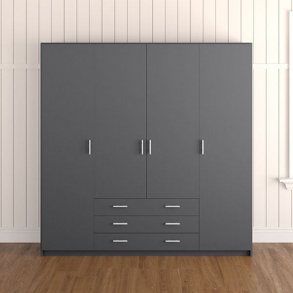 دولاب - أم دي أف- رمادي - 220x180 سم