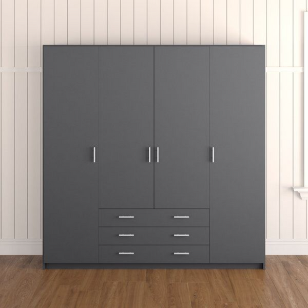 Wardrobe - MDF - Gray - 220x180 cm