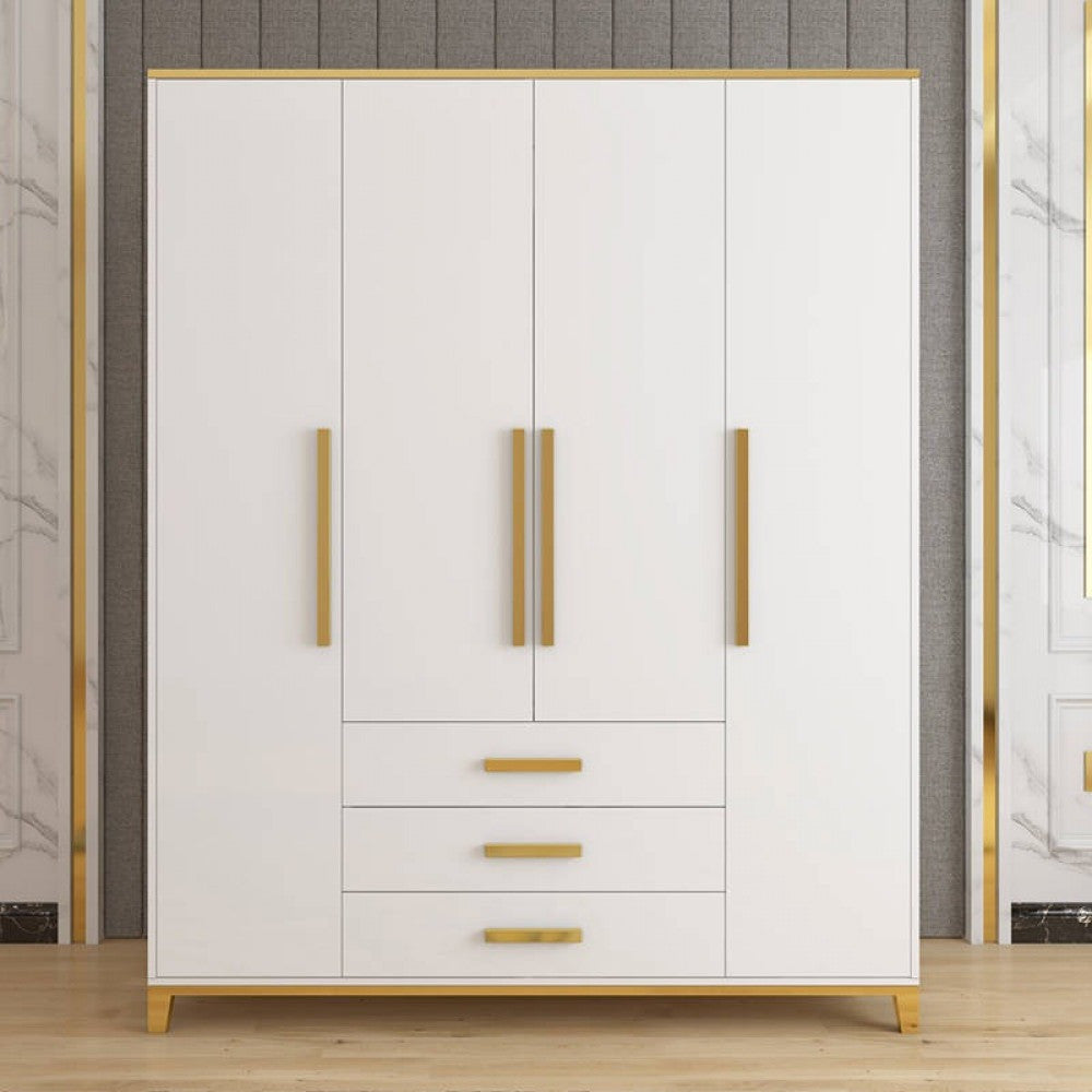 Wardrobe - MDF - White - 180x220 cm