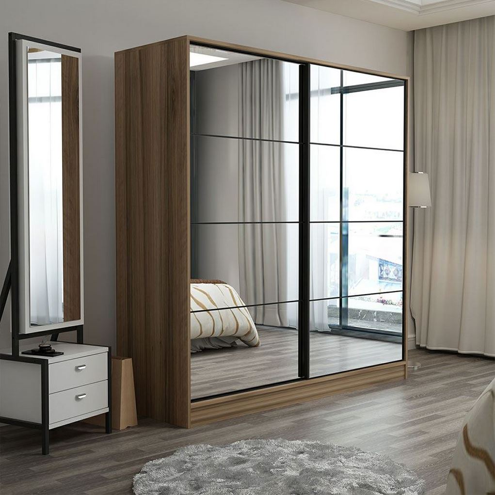 Wardrobe - MDF -Brown- 220x200 cm