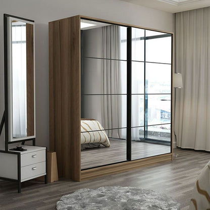 Wardrobe - MDF -Brown- 220x200 cm