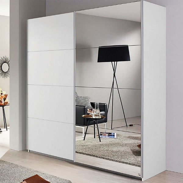 Wardrobe - MDF - White- 220x160 cm