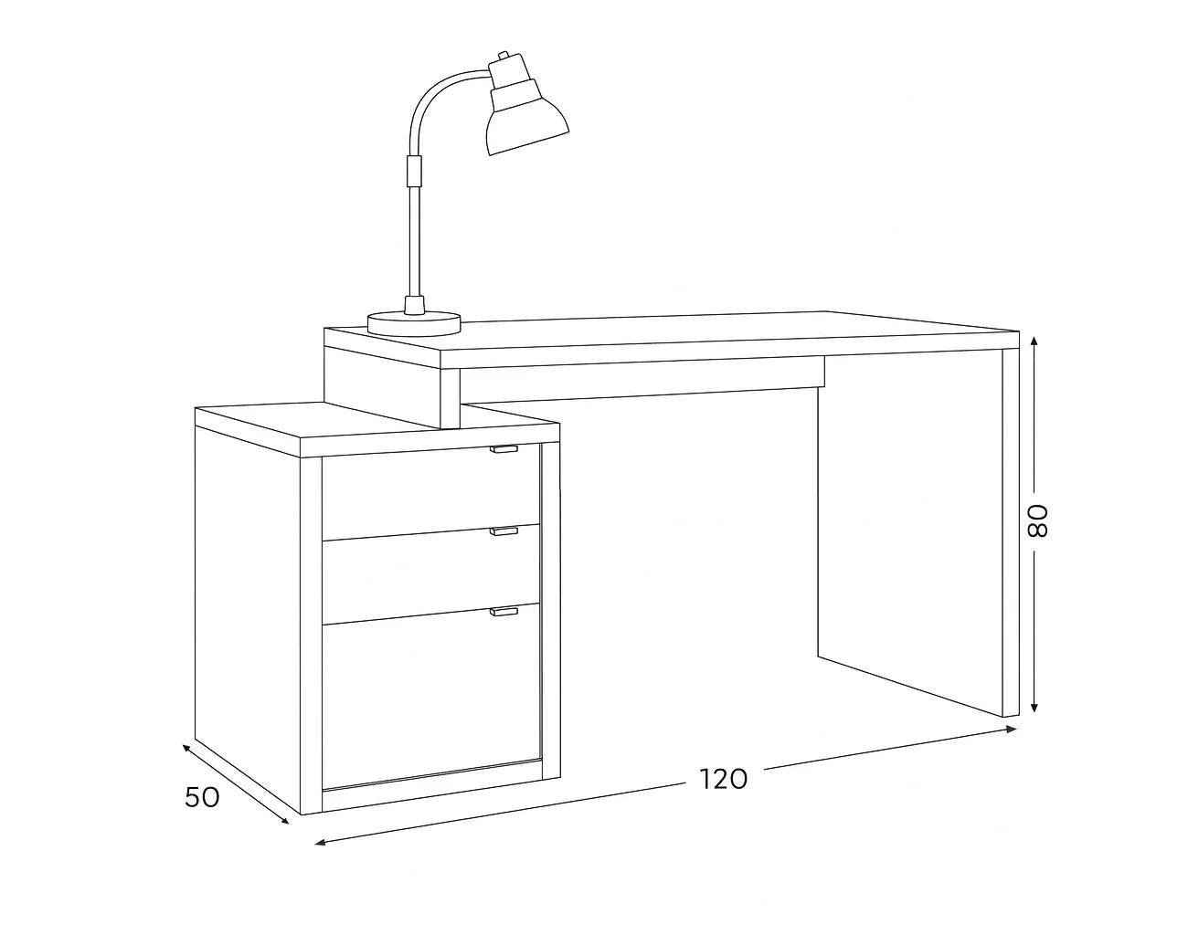 Desk - MDF Wood - White & Brown - 120x50x80 cm - Cataloug